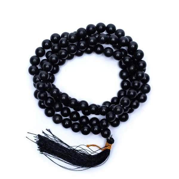 Mala Agathe noire 108 perles -- 0.8 cm