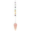 Pendule 7 Chakras Toupie Quartz Rose