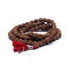 Mala Rudraksha 108 grains + floche rouge -- 1 cm