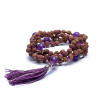 Mala Rudraksha et Améthyste gland violet -- 0.5 cm