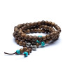 Mala de bois avec perles ornementales et dorje -- 0.6 cm