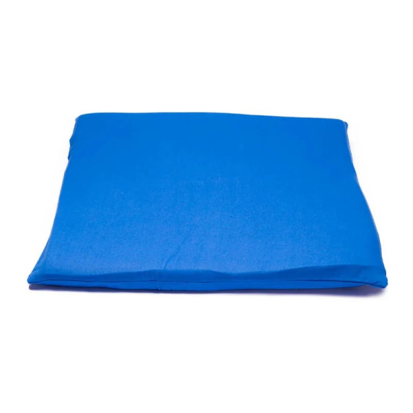 Housse de tapis de méditation 5ème Chakra en coton bio (GOTS) Bleu -- 65x65x5cm； 239g