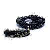 Mala Shungite qualité AA 108 perles + sachet en brocart -- 0.6 cm