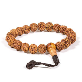 Mala/bracelet en Rudraksha 21 perles ajustable -- 0.8 cm