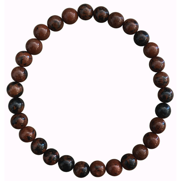 obsidienne acajou 6 mm