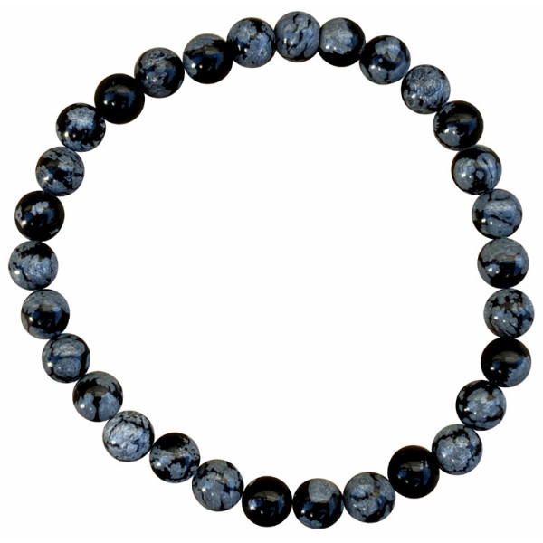 obsidienne neige 6 mm