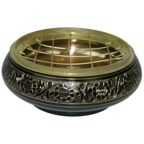 Brûle-encens laiton - coloris noir - grand