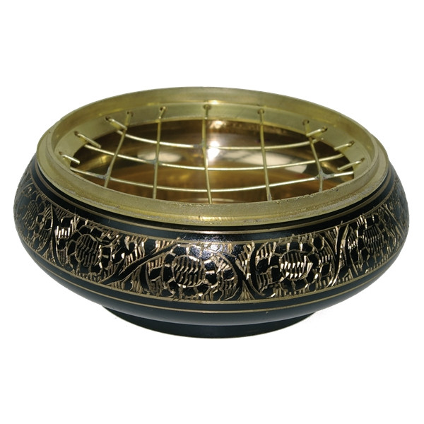 Brûle-encens laiton - coloris noir - grand