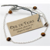 Bracelet pierres Oeil de Tigre 4 mm - Argent 925