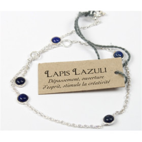 Bracelet pierres Lapis lazuli 4 mm - Argent 925