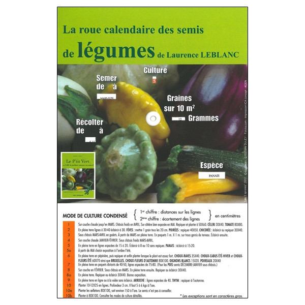 La roue calendaire des semis