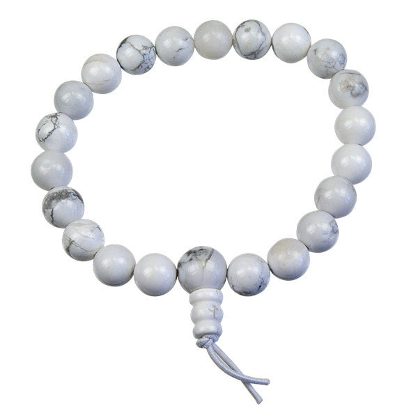 Bracelet mala tibétain - Howlite blanche