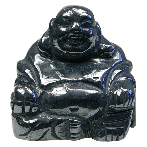 Bouddha Rieur Assis 4 cm - Hématite