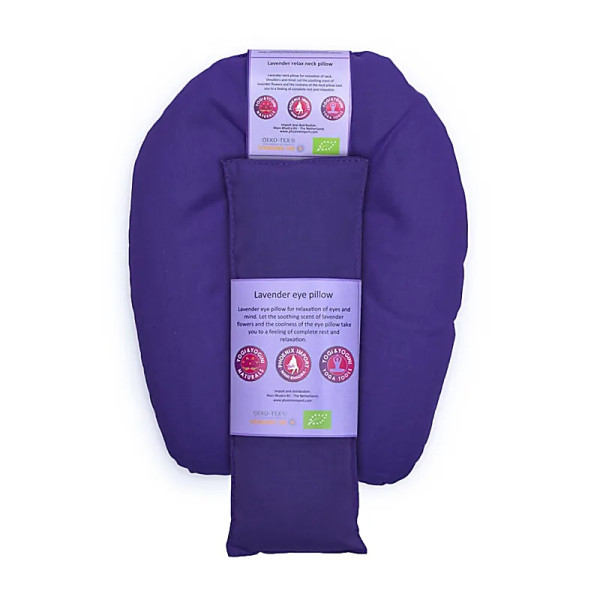 Coussins yeux & cou Lavande Bio violet foncé -- ±25x20x3cm； ±580g