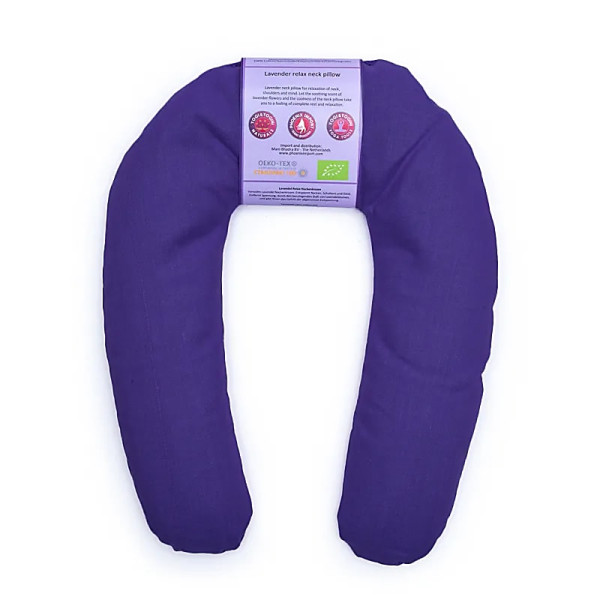 Coussin pour le cou Lavande Bio violet foncé -- ±25x20x3cm；  ±440g