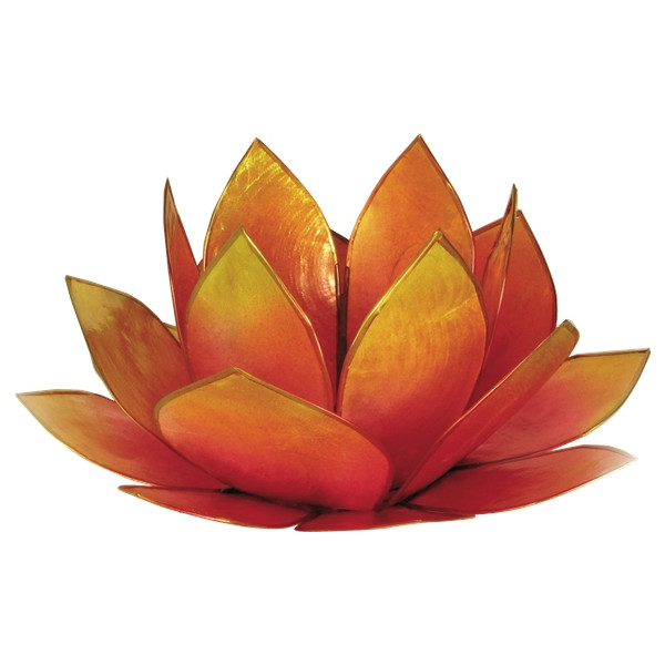 Photophore lotus - coloris rose et jaune