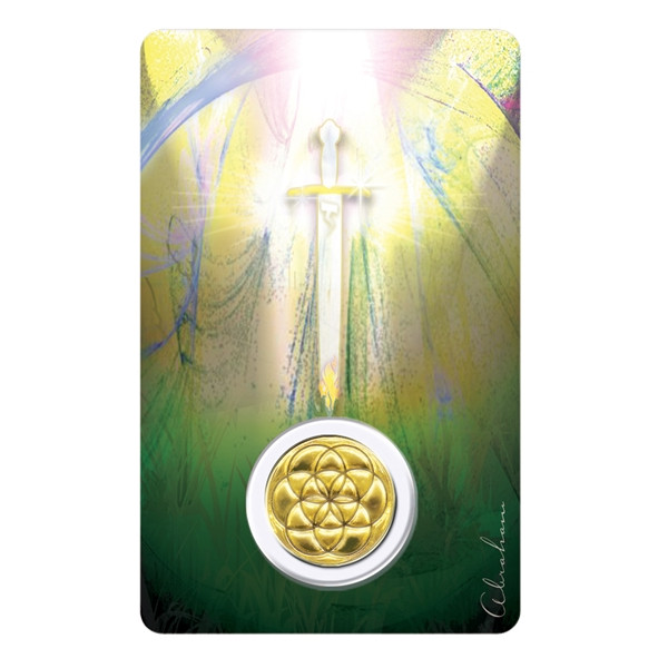 Médaille sur carte Archange Mikaël