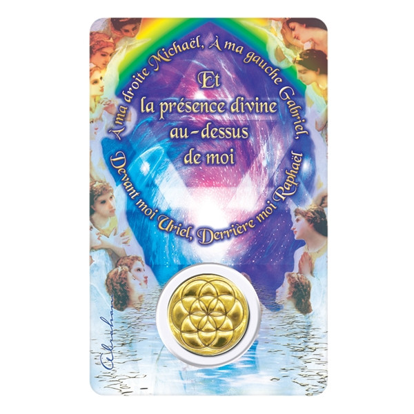 Médaille sur carte Prière du Soir