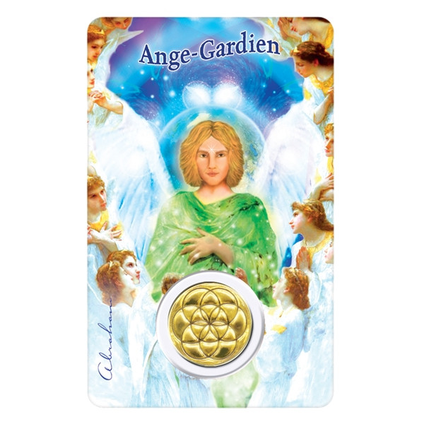 Médaille sur carte Ange Gardien
