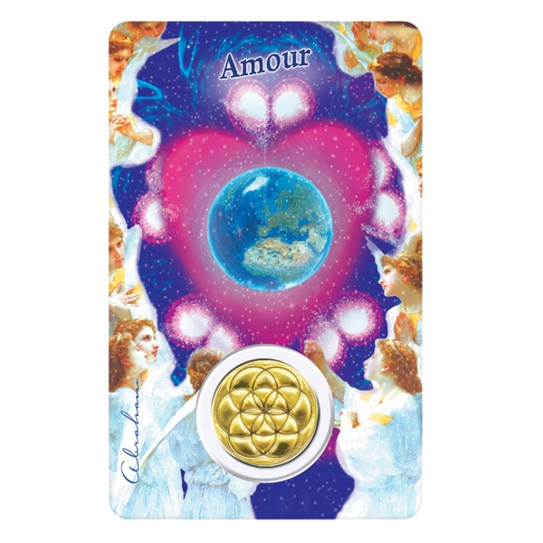 Médaille sur carte Amour