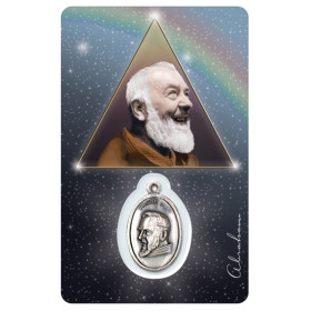 Médaille sur carte Padre Pio