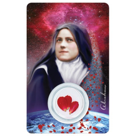 Médaille sur carte Sainte-Thérèse