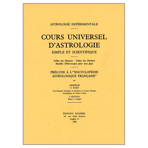 Cours universel d'astrologie simple et scientifique