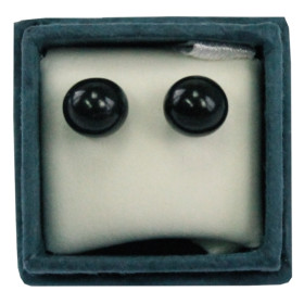 Boucles d'oreilles perles d'onyx - 6 mm