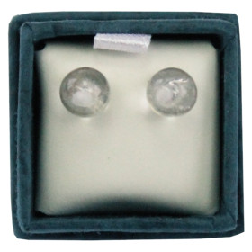 Boucles d'oreilles perles de cristal de roche - 6 mm