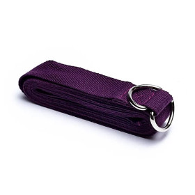 Sangle de Yoga avec anneau en D coton violet -- 250x4cm