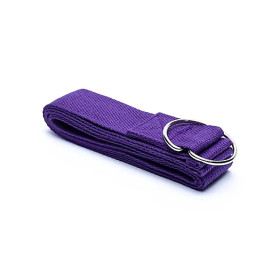 Sangle de Yoga avec anneau en D coton violet -- 183x4 cm