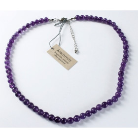 Collier Améthyste Perles rondes 8 mm