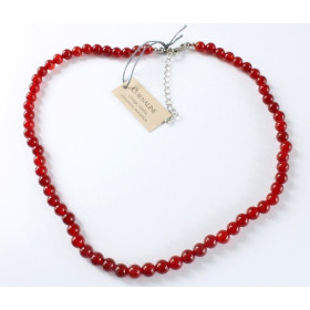 Collier Cornaline Perles rondes 8 mm