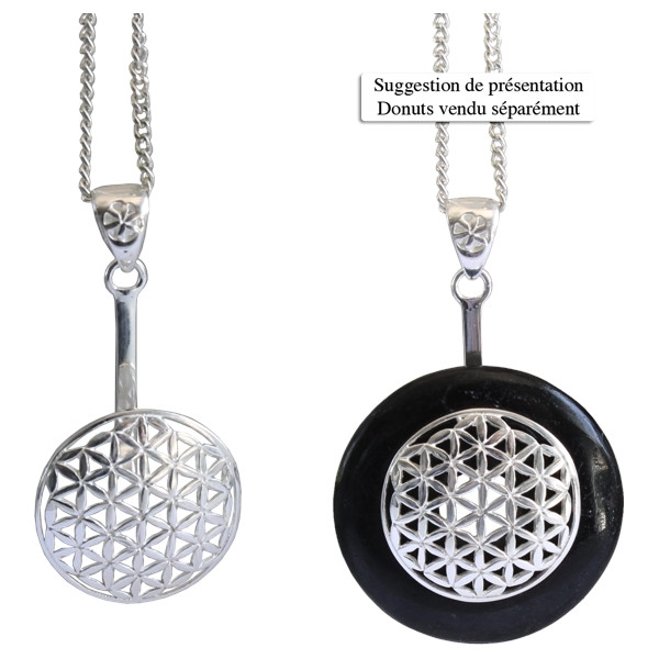 Porte-Donut métal argenté - Fleur de vie