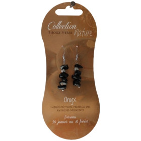 Boucles d'oreilles pierres baroques - Onyx